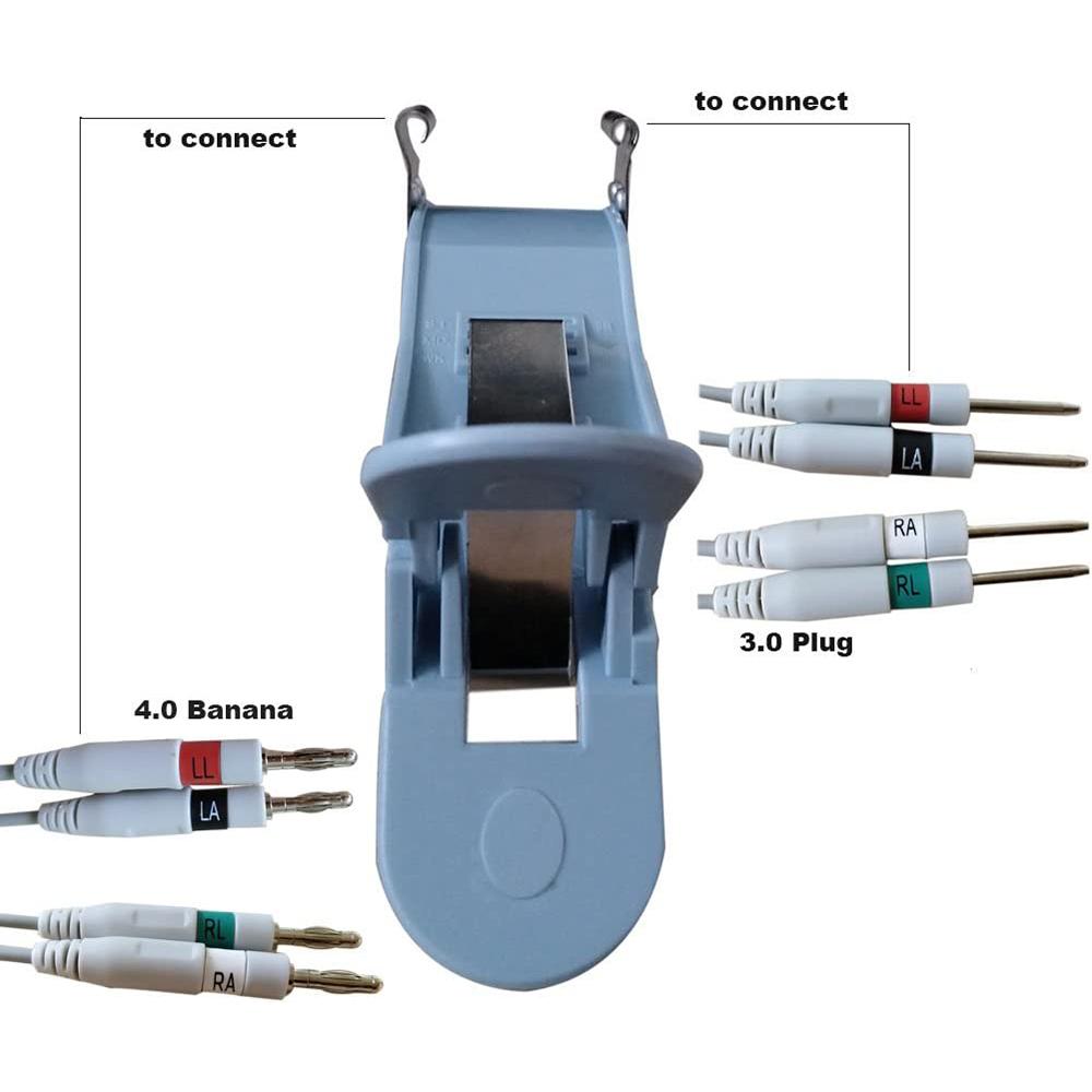 Универсальные металлические электроды для зажима конечностей ЭКГ, многоразовый зажим для электродов, размер для взрослых, идеально подходит для 3,0 Дин/4,0 банан(4 шт / комплект)
