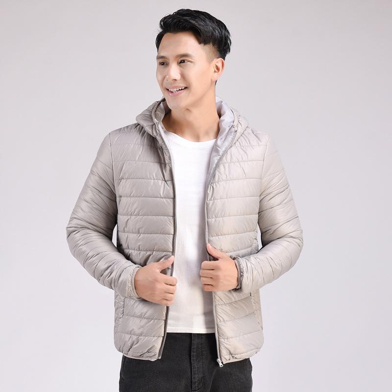 New Men's Light and Fashionable Cotton Clothes Men's Winter Korean Version Slim-fit Hooded Solid-color Warm Cotton-padded Coat Men's