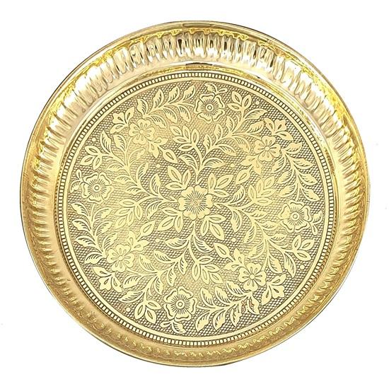 22.86 Cm Brass Pooja Plate Puja Thali Arti Thali Set Traditional Designed Thali for Puja Ghar Home Office Mandir Diwali Weeding Return Gift Item