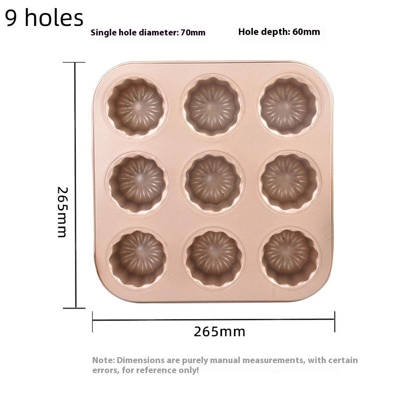 1/4/6/9 Отверстий Форма с Антипригарным Покрытием Форма для Торта Маленькая Форма для Маффинов Форма для Кексов из Углеродистой Стали Форма для Выпечки Кондитерская Форма Мини-Подставка для Кексов