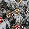 6pcs Cartoon Painted Christmas Pine Cone Christmas Tree Decoration Happy New Year Decoration