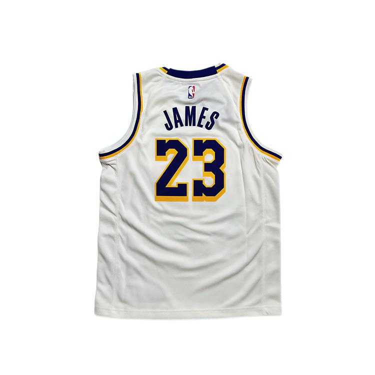 Nike Футболка-майка X NBA Collaboration Los Angeles Lakers Логотип бренда James Буквы Круглый вырез Баскетбольная Без рукавов Детские топы Белый 3Z2B7BZ1P-LAKJL