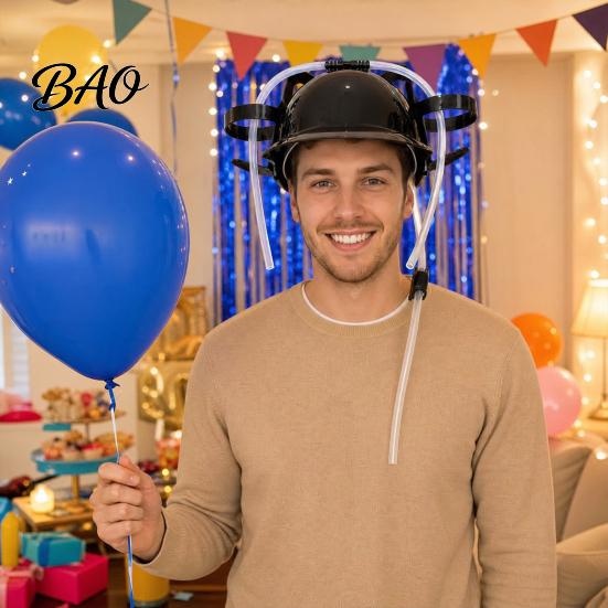 Party Headwear Drink Cap with Straw, Drinking Hat for Adults, Plastic Lazy Helmet, Hands-free Creative Beer Birthday Parties Festivals Home