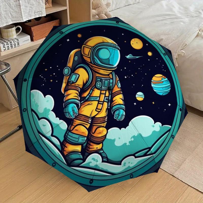 1pc Astronaut, Space Exploration Automatic Open/Close Umbrella, Folding Compact Umbrella with Lightweight Design for Women/Men yy251011092
