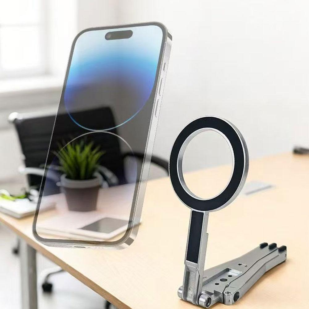 Складной телефонный штатив для iPhone 16 15 14 Портативный двухсторонний магнитный штатив Настольное крепление Держатель телефона Аксессуары