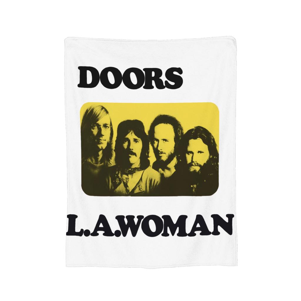 The Doors Earth Friendly Logo Blankets Coral Fleece Plush All Season Rock Band Thin Throw Blankets for Home Office Quilt
