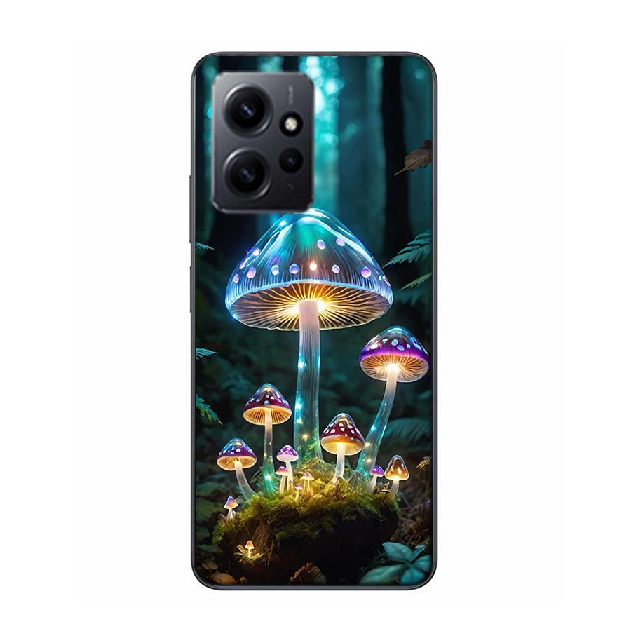 Dream Forest Landscape Mushroom House Phone Case For Redmi 12 13C 12C 15C 9 10 10C Note 13 Pro Plus 14 15 Pro 9T 9C 9A TPU Soft