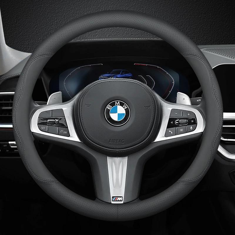 DKXA1 Leather Car Steering Wheel Cover for BMW 1 2 3 4 5 Series F40 G20 G26 G01 G02 G05 G06 G07 X1 X3 X4 X5 X6 X7 2011 - 2025
