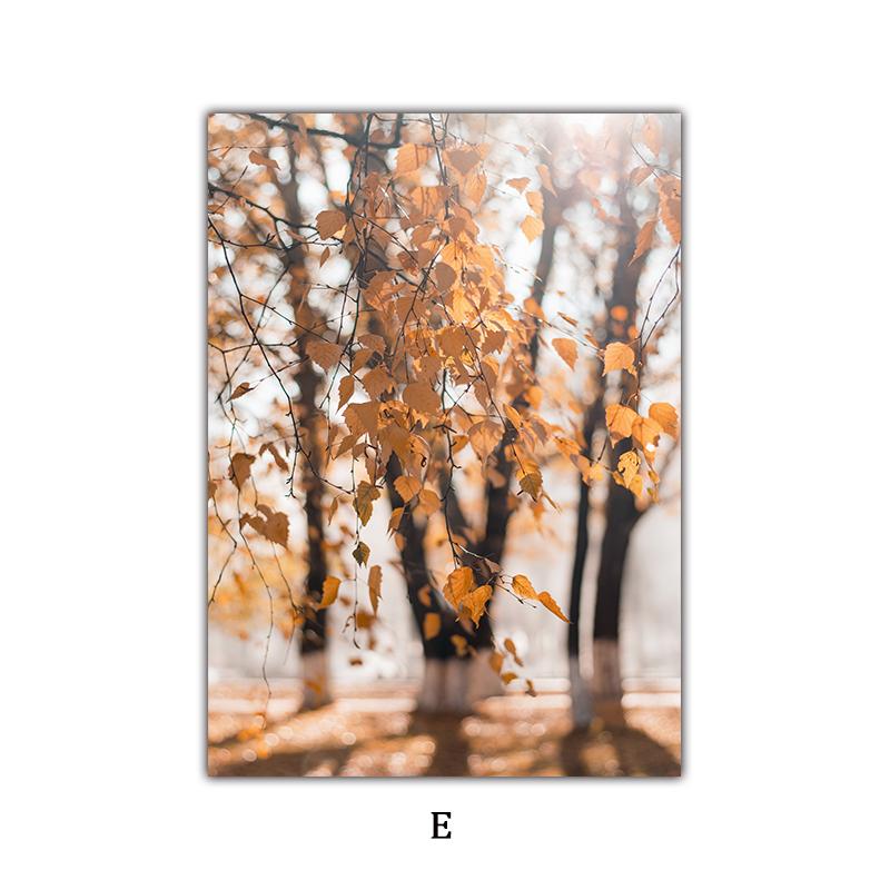 Landscape Flower Picture Canvas Painting Wall Art Autumn Scenery Pumpkin Leaves Poster and Print for Modern Home Wall Decor
