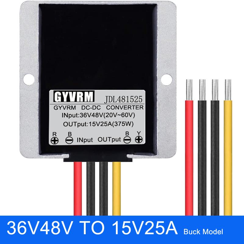 DC 24V 30V 36V 40V 48V 50V to 15V 5A 10A 15A 20A 25A Buck Model 20-60V to 15V Step Down Model