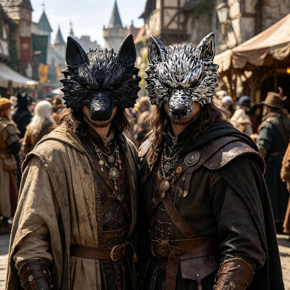 Funny Cosplay Halloween Wolf Mask 3D Fur Texture Werewolf Mask Party Costume Mask  Dress Up Prop