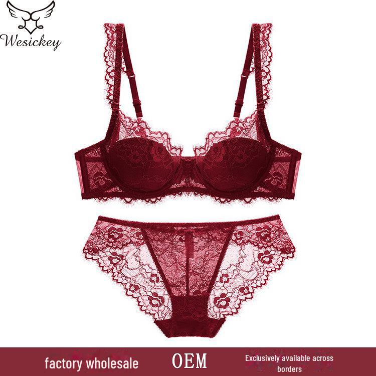 Французский сексуальный женский кружевной комплект бюстгальтера – Тонкий, дышащий, удобный и с собирающим дизайном больших размеров.