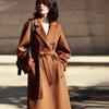 Shenghong 25 Women's Double-Faced Wool Cashmere Ripple Coat - Autumn/Winter Collection