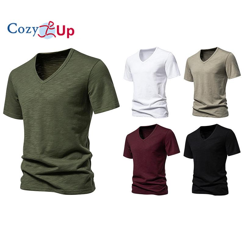 Мужские футболки Cosy Up с V-образным вырезом — повседневные стильные футболки для мужчин