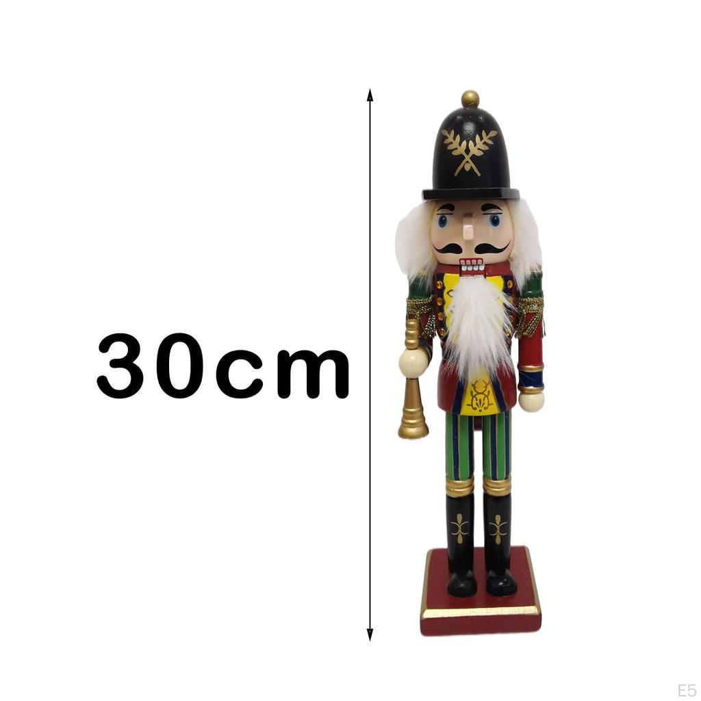 12 Inch Height Wooden Nutcracker Soldier Ornaments Handmade Handpainted Doll Puppet Toy Gift for