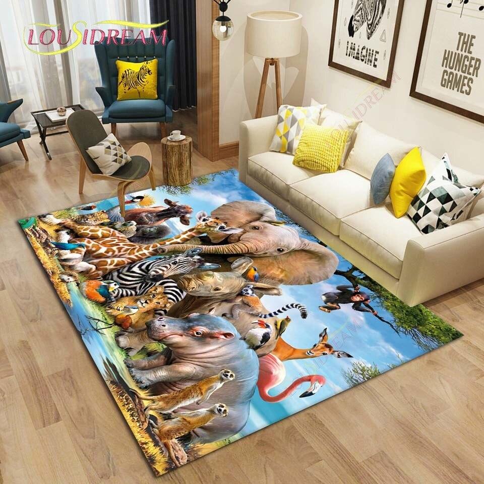 Animal World Carpets for Living Room Bedroom Large Carpet Kids Play Area Rugs Child Room Game Floor Mats