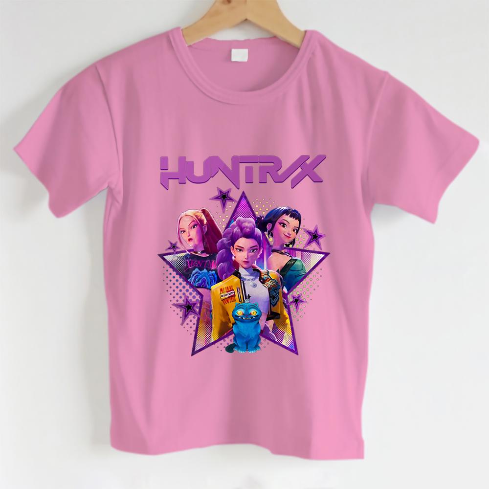 Модная детская футболка для мальчиков и девочек с принтом KPOP Hunters Anime Series, Милая футболка Huntrix Girl