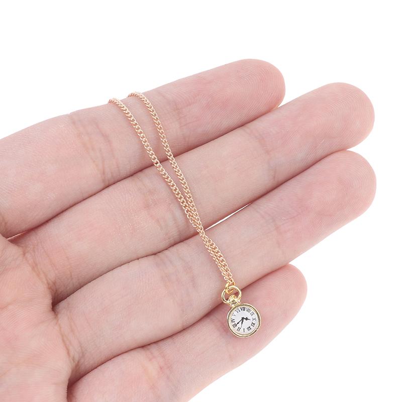 Творческий кукольный домик Мини-ожерелье Карманные часы Золотое ожерелье Индивидуальные карманные часы