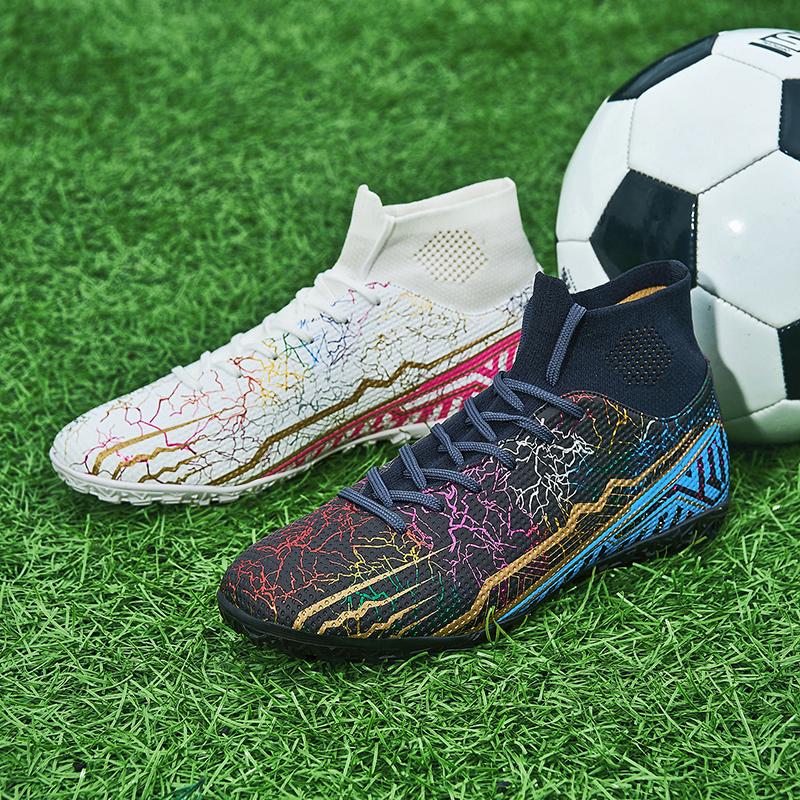 Мода Молодежь Взрослые Новое Качество Амортизация Противоскользящие и Износостойкие Высокие Шипы Короткие Шипы Уличные Футбольные Бутсы и Спортивная Обувь