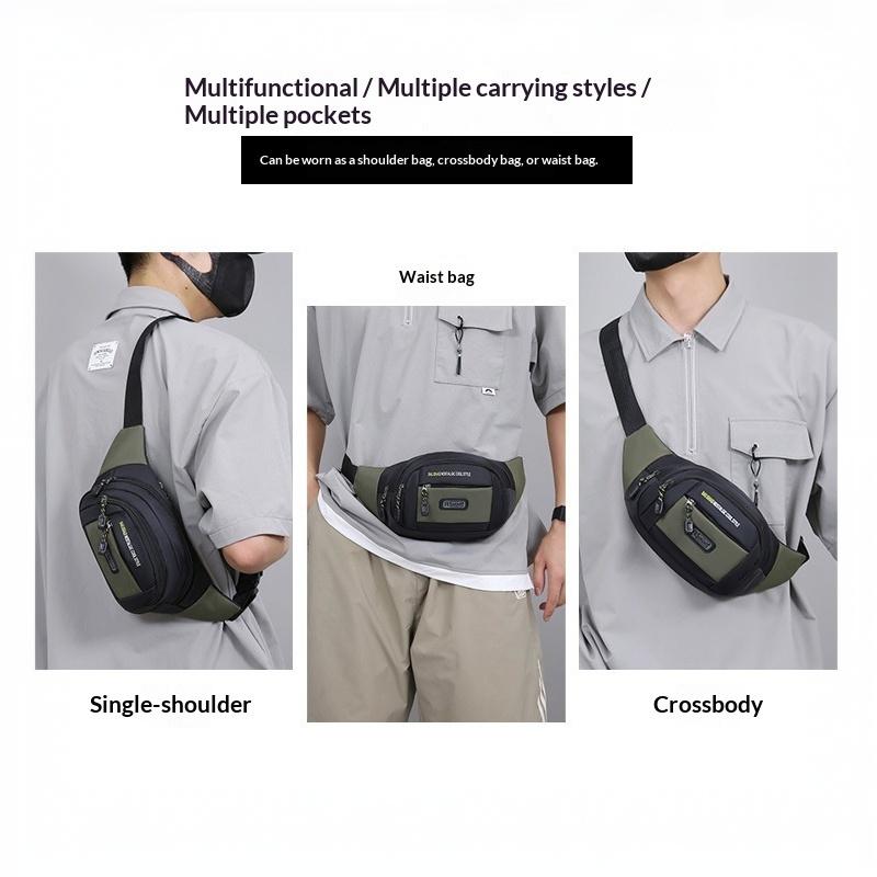 Waist Bag For Men Korean Fashion Fanny Packs Belt Bags Sports Fitness Multiple Pockets Crossbody Bag Gym Backpack /Crossbody Bag