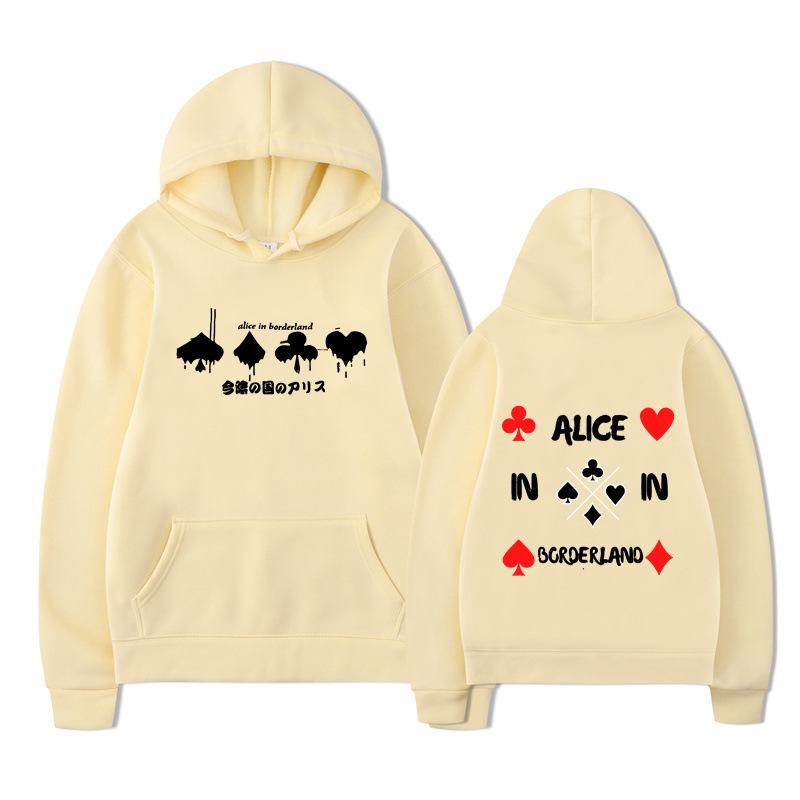Alice In Borderland Hoodies Men Cartoon Cards Sweatshirt Vintage Unisex Pullover Men Graphic Hoody Oversize Clothing