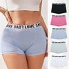 Women Boxer Briefs Mid-rise Anti-exposure Underwear Breathable Women Underwear Cotton Solid Color Boxer Briefs High Elastic Anti-curling Fabric