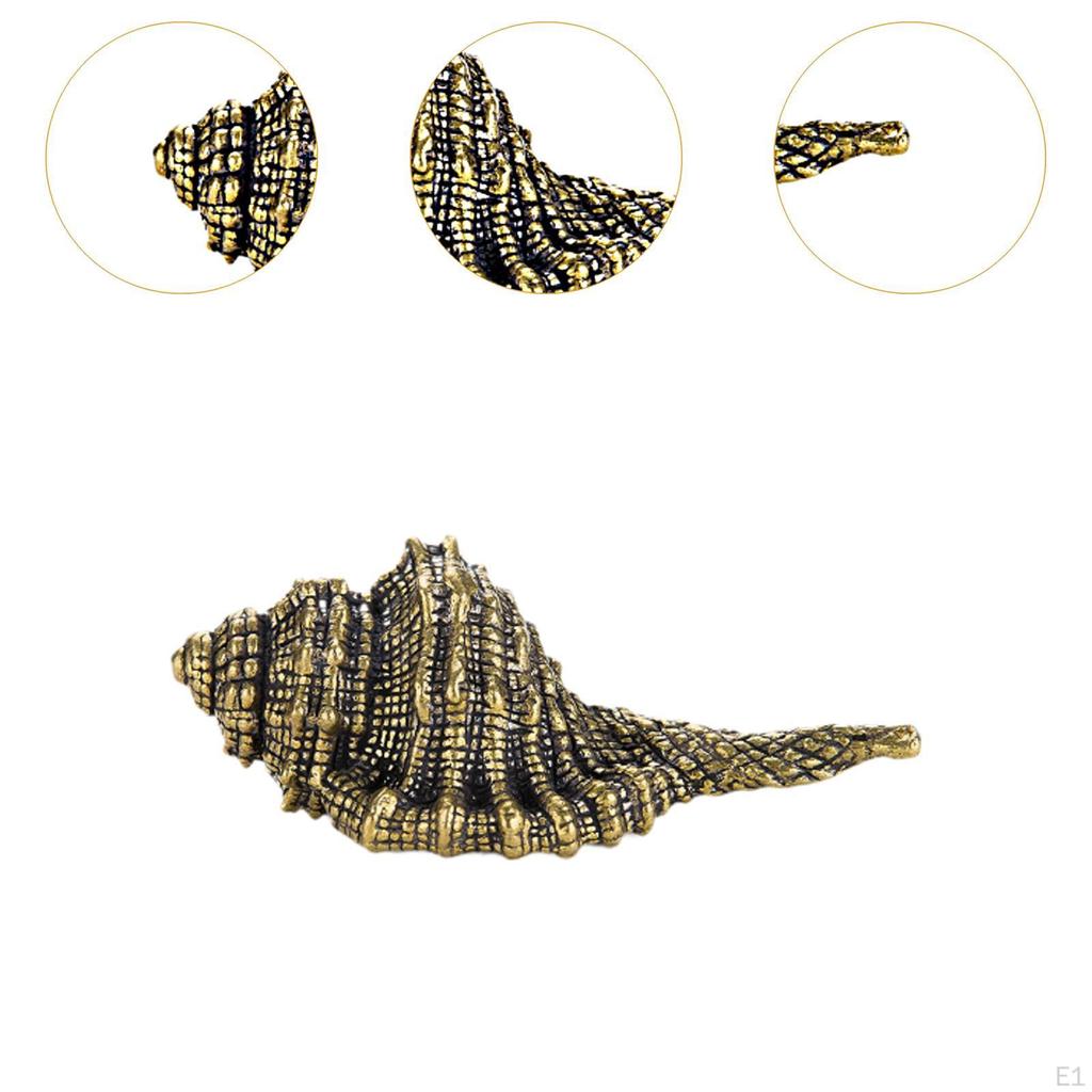 Латунная раковина, медные поделки, фигурка морского животного 8,8 см, мини-декоративное украшение для шкафов