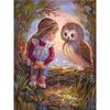 Full 5D Diy Diamond Painting Cartoon Girl and Owl Embroidery Cross Stitch Home Decor Handmade Gift