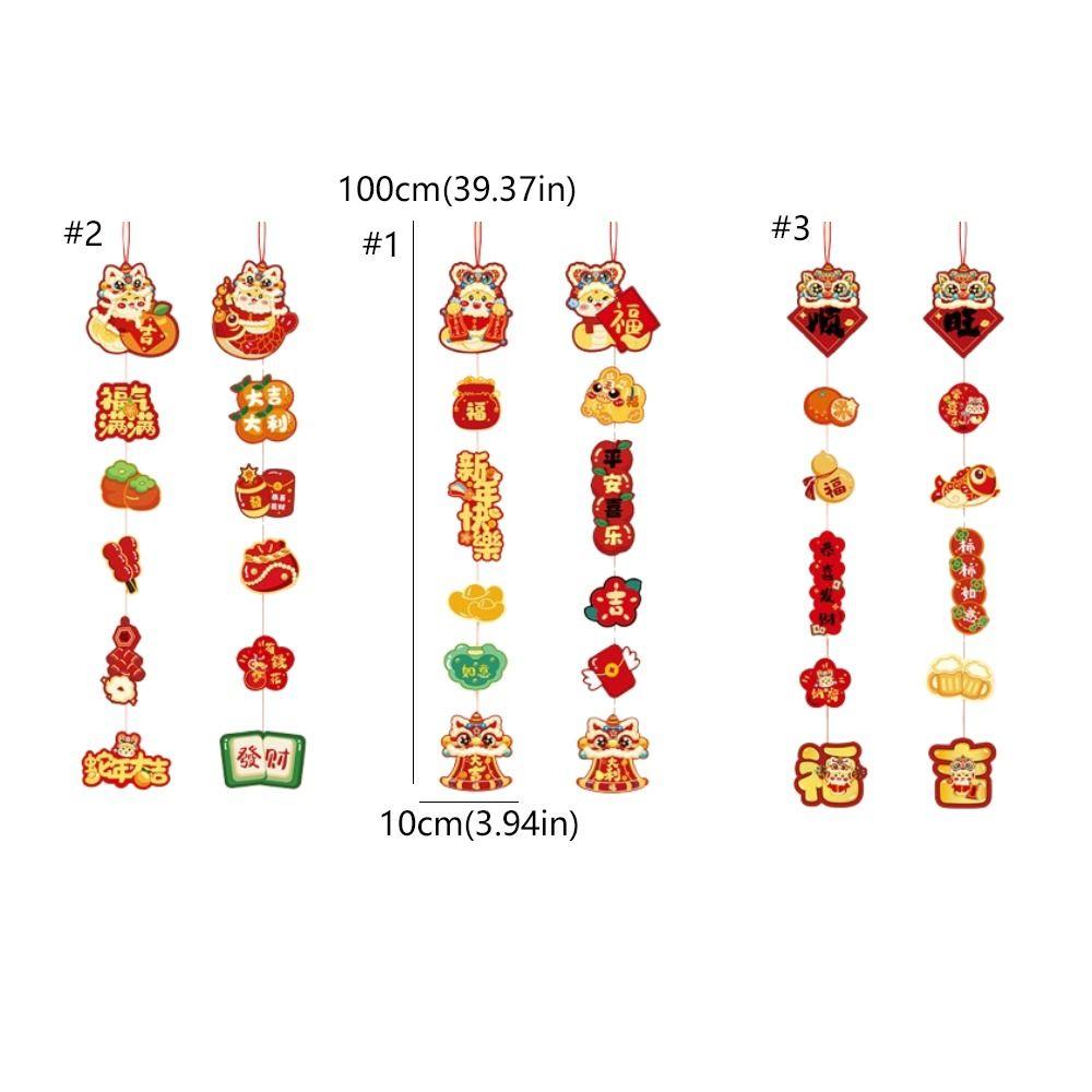 2pcs Traditional 2025 Snake Year Pendants Cute Fu Character Hanging Ornament  Bedroom Decoration