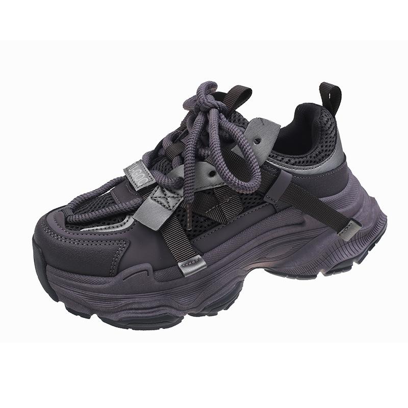 Женские туфли для папы, ранняя весна, новые универсальные повседневные туфли с толстой подошвой, кроссовки из натуральной кожи для женщин