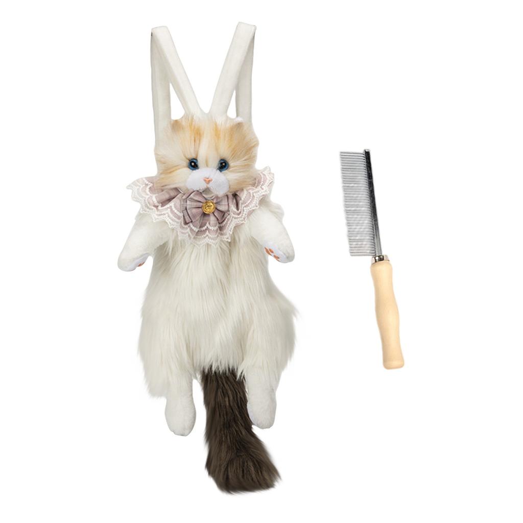 Рюкзак в виде мягкой игрушки Милый плюшевый рюкзак в виде кошки, Сделанный вручную реалистичный рюкзак в форме кошки для сопровождения плюшевой кошки