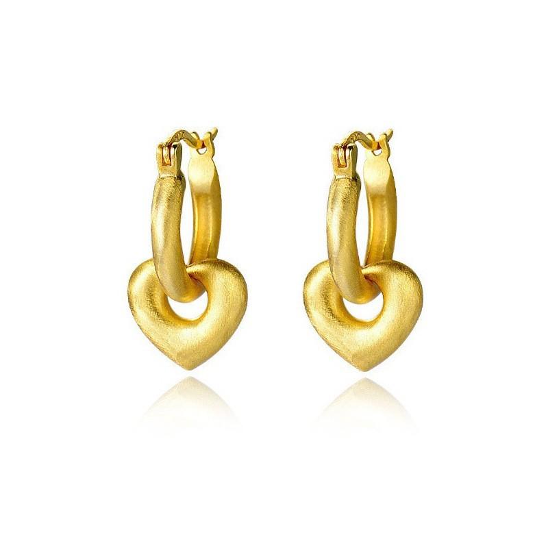 Матовая пряжка для ушей Love, персонализированная серьга Millennium Spice Girl A Two-Wear, простые атмосферные полые серьги в форме сердца