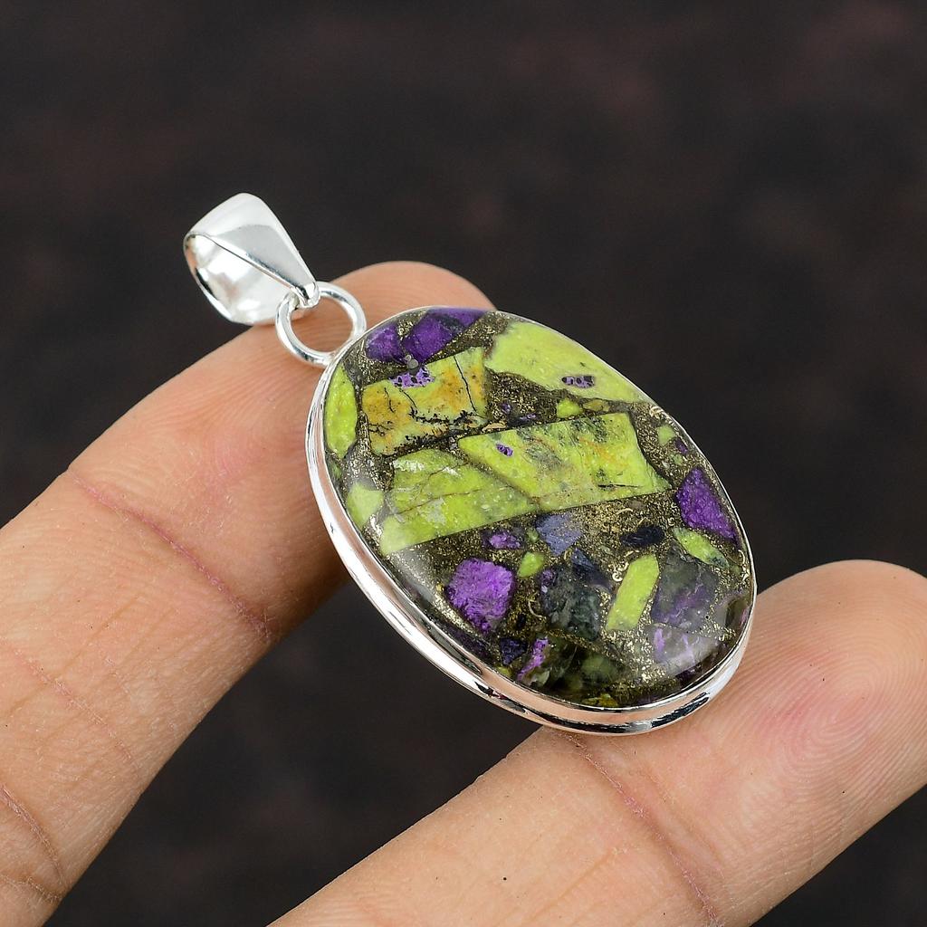 Медный кулон-стихтит, элегантные ювелирные изделия ручной работы, подвеска из стерлингового серебра 925 пробы, кулон с драгоценным камнем, кулон-стихтит, подарок для мамы, серебряные украшения