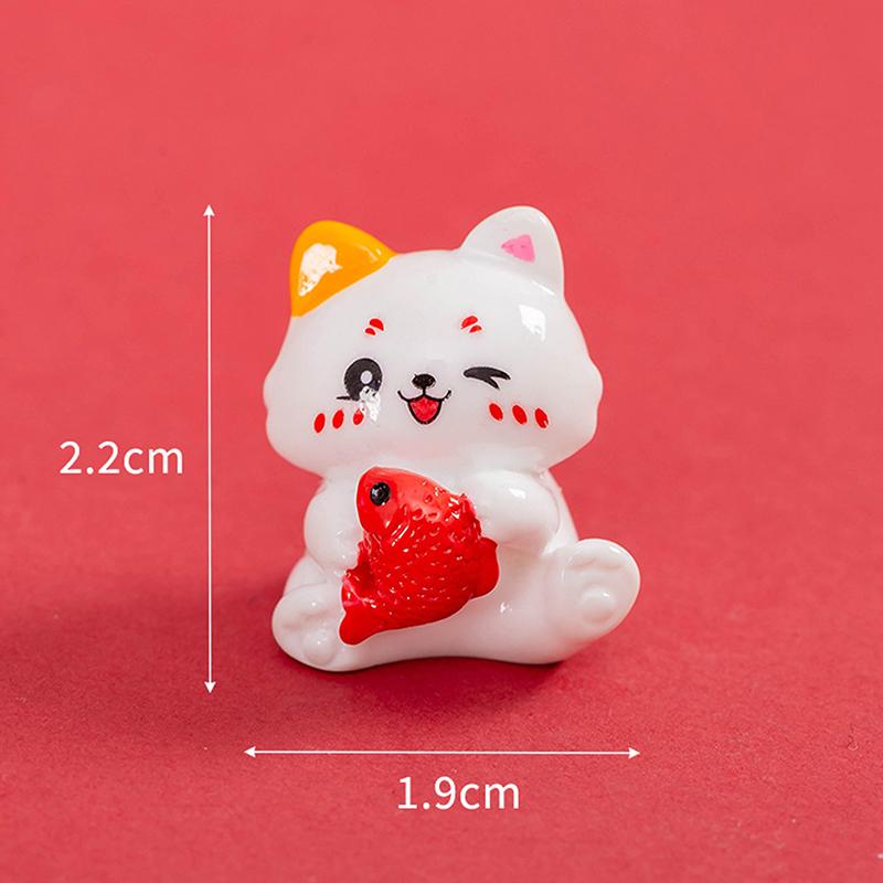 Cute Cat Mini Figurines Cartoon Lucky Cat Small Ornaments Creative Mascot Landscape Decoration Home Decoration Toys Gifts