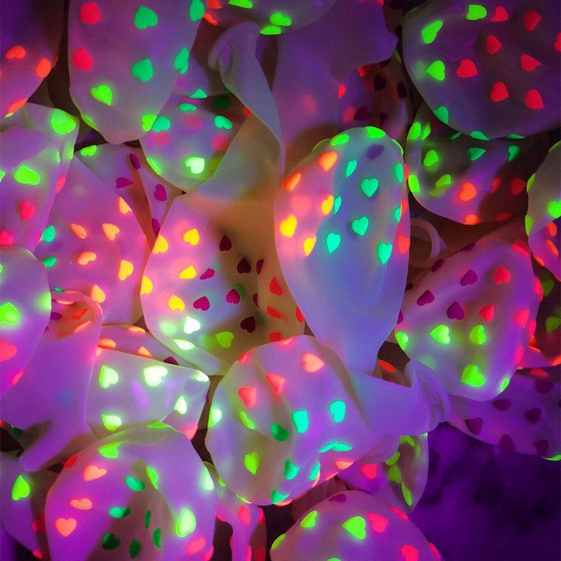 10pcs Neon Decor Creativity Glow In the Dark Non-toxic Night Birthday Party Fluorescent Balloons
