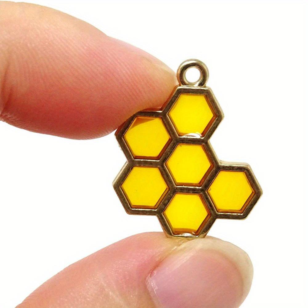 5/10/20 шт. Подвеска в виде масляных сот из сплава, желтая подвеска в виде сот, используется для изготовления ювелирных изделий своими руками, ожерелья, браслета, поделок