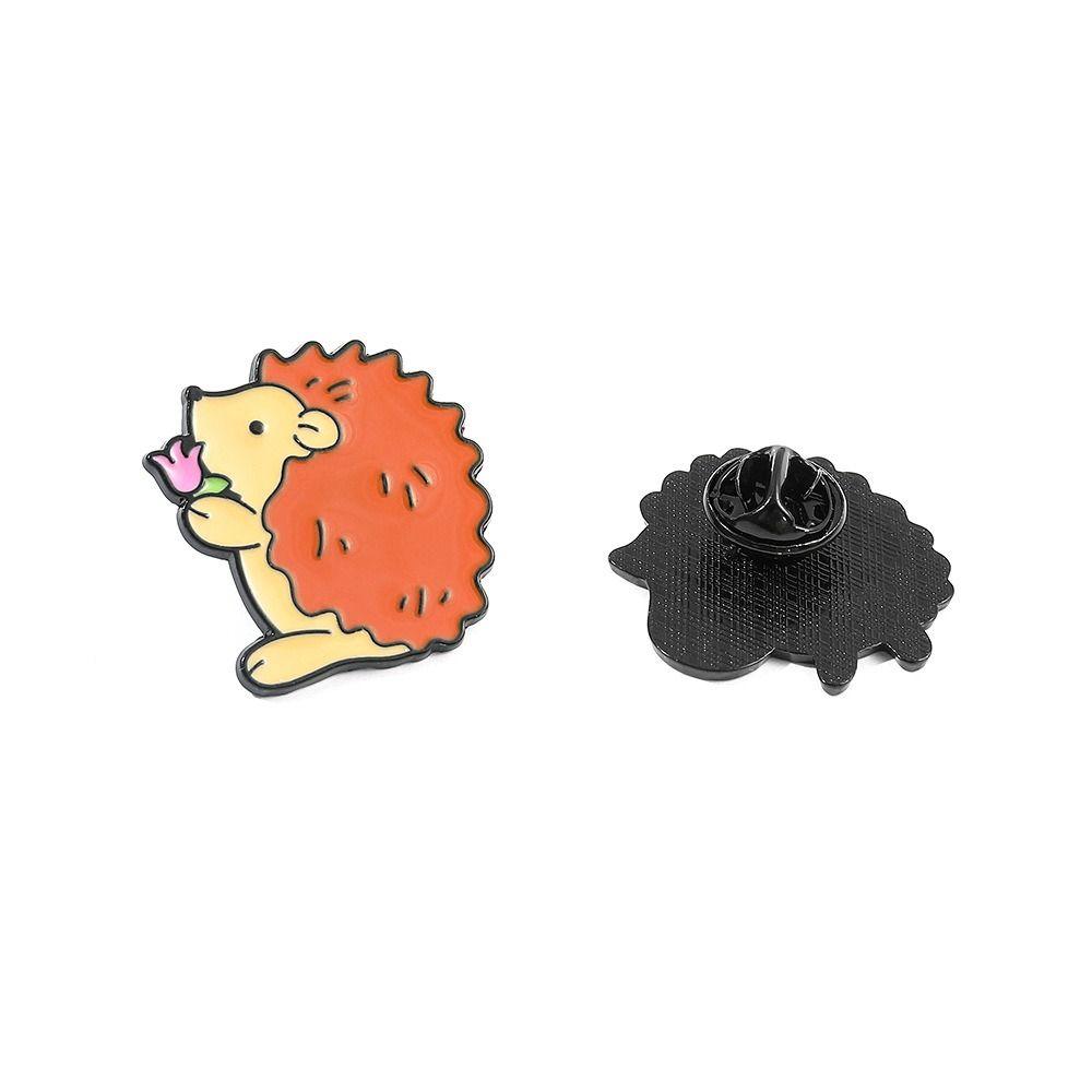 French Horn Zinc Zinc Alloy Musician Audience Pin Enamel Badge Cartoon Hedgehog Brooch Backpack Decoration