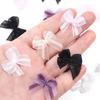 30Pcs/Lot Pink Purple Mesh Lace Bows Polyester Satin Ribbon Patch Applique DIY Decoration Headwear Accessories