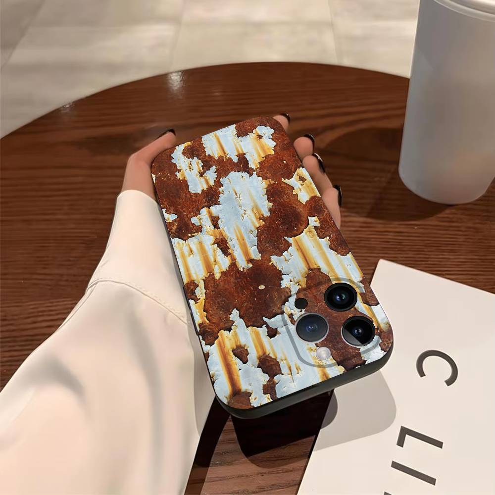 Ржавый чехол в индустриальном стиле для iPhone 17 Air 16 15 11 12 14 13 Pro Max Ударопрочный чехол