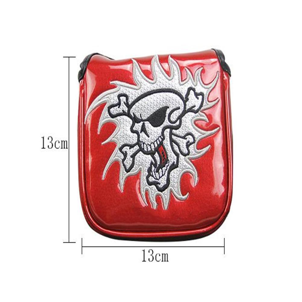 Pu+ Thick Fleece Golf-sports Putter Cover Square Club Head Cover Skull Pattern Universal Golf-sports Club Head Covers Accessory