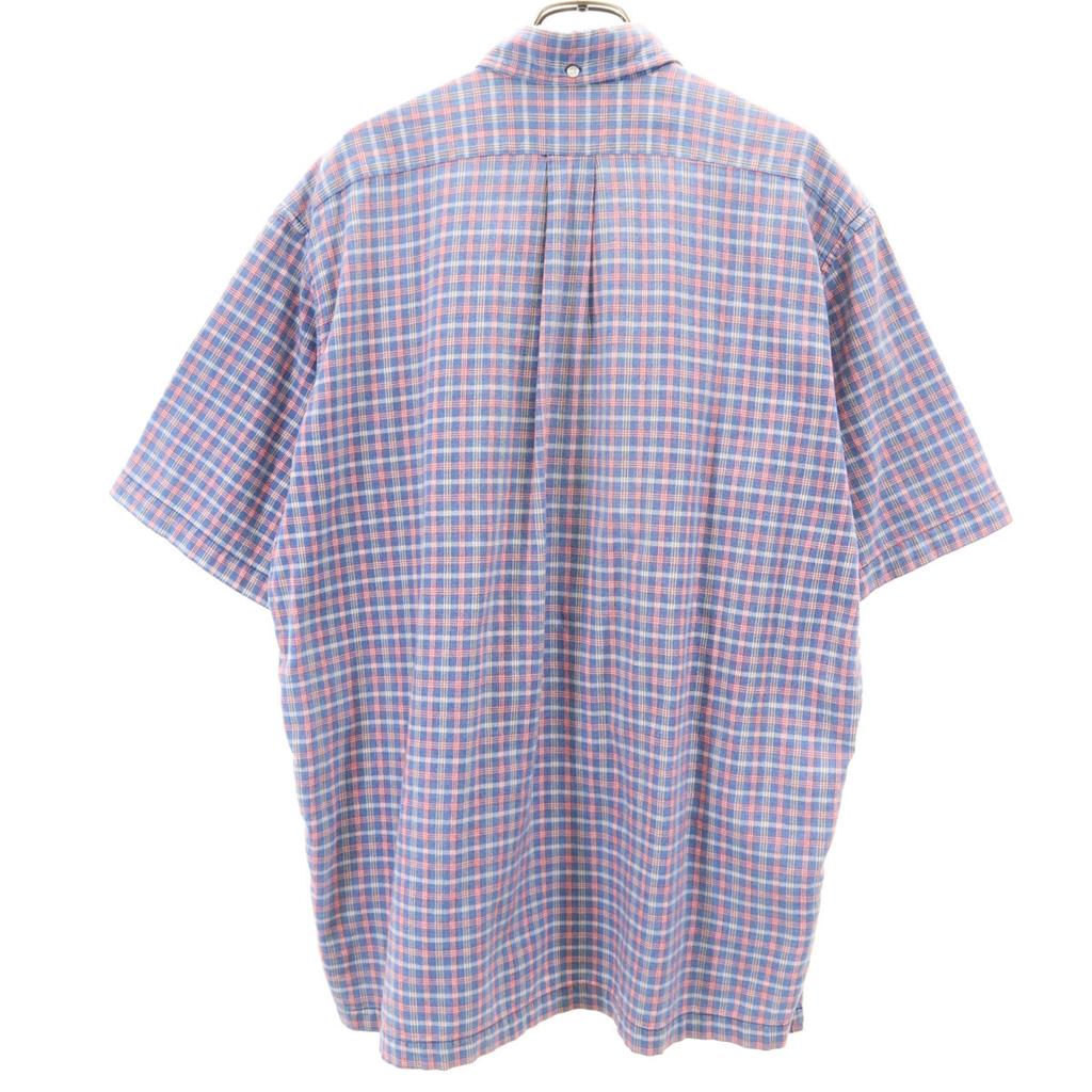 Reyn spooner 90-е годы Старые бирки купальников Клетчатый узор Короткий рукав на половину пуговиц Рубашка на пуговицах Мужская Подержанная