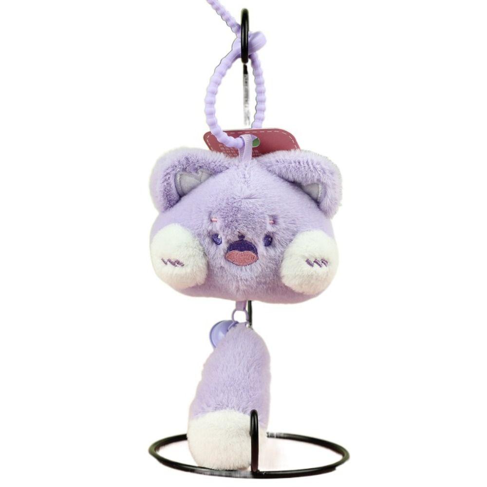 PP Cotton Cat Plush Keyring Long Tail Plush Cat Doll Pendant Plush Cat Keychain Bag Pendant
