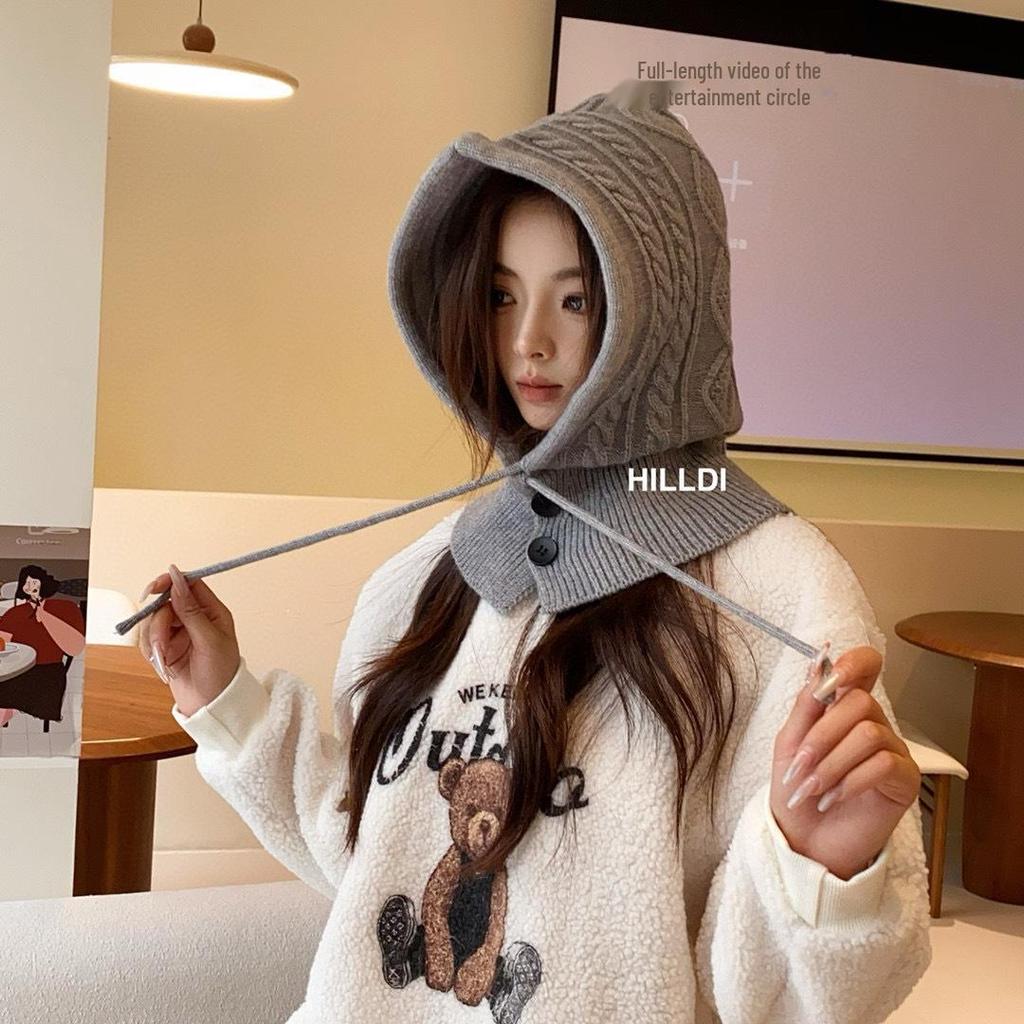 Women's Korean Winter Knit Balaclava: Warm Scarf, Ear Protection, and Hat Combo