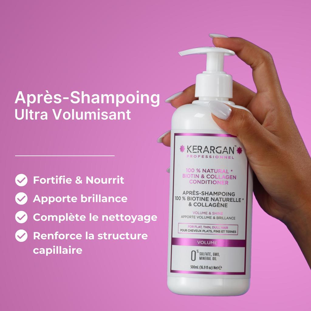 Kerargan Conditioner with Biotin and Collagen To Restore Strength and Shine - Damaged Hair - Without Sulfate, Paraben or Silicone - 500 Ml