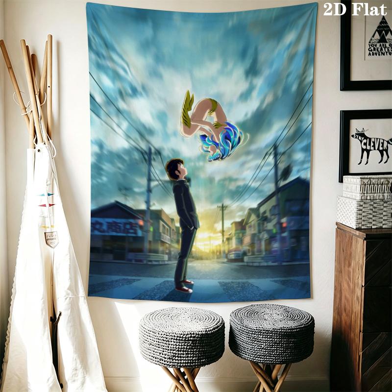 Urusei Yatsura Wall Tapestry Aesthetic Wall Hanging Printed Fabric Blanket Decorative Tapestries for Bedroom Living Room Home Decor