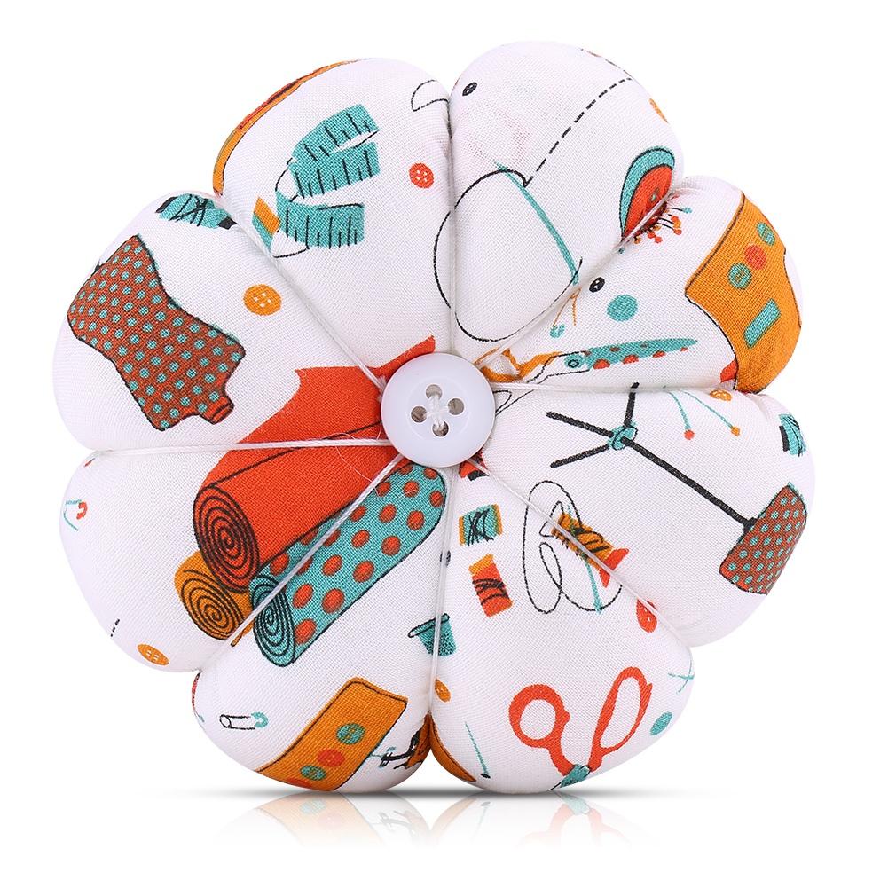 1 Pcs Creative Pumpkin Fabric Sewing Needles Pin Cushion with Elastic Wrist Belt