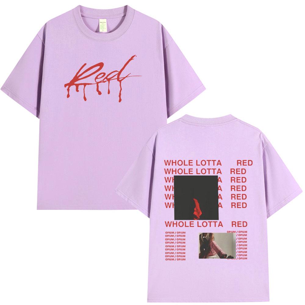 Rapper Playboi Carti T Shirt Album Whole Lotta Red Opium Merch T Shirts Men Women Fashion Hip Hop Oversized T-shirt Streetwear