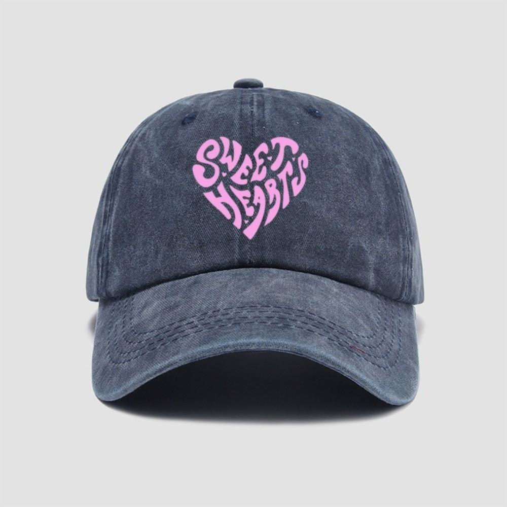 Sweet Heart Printed Visor Baseball Cap For Man Women Hiking Fishing Vacation
