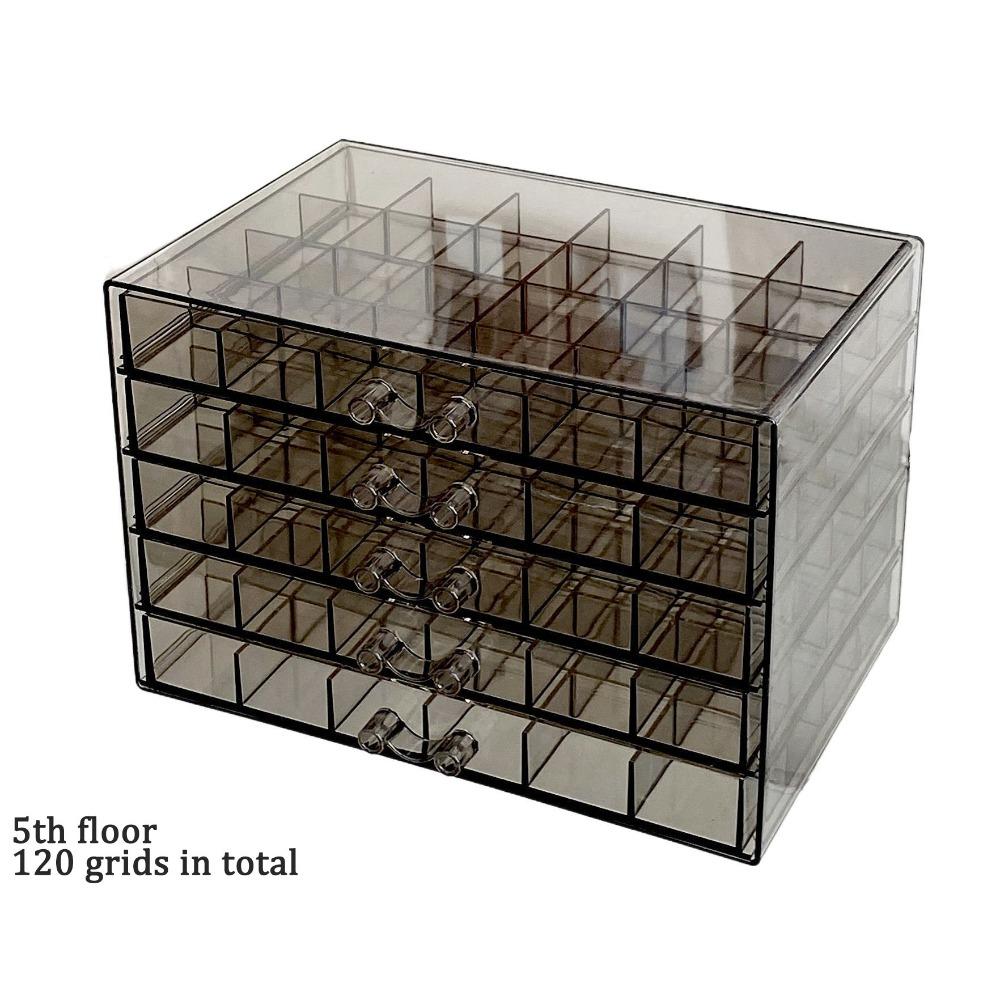 120Grids Jewelry Storage Box Acrylic Nail Art Organizer Box Jewelry Transparent Box  Vanity