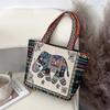 Animal Ethnic Style Handbag Trendy Elephant Embroidery Handbag Owl Canvas Women Shoulder Bags Women Tote Bag